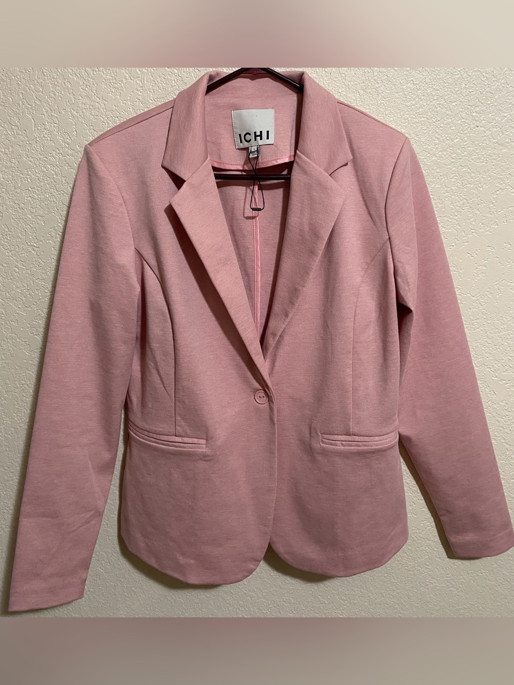 ICHI IHKATE Single Button Stretch Blazer Pink Workwear -L